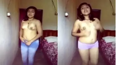 Enticing Desi teen undresses to rub XXX sissy being alone at home