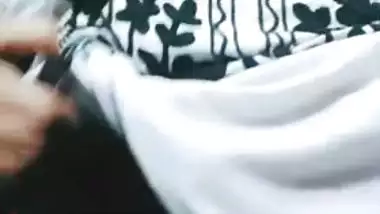 Desi girl in glasses plays with her soft boobs