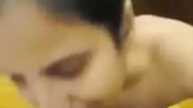 Pervert shoots his stepmom’s blowjob MMS and cums on her