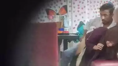 Hijab lady in restaurant having viral sex caught by voyeur