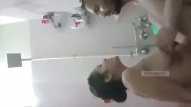 Indian Cute Bhabhi Cheating with husband and fucking with her step-bro in bathroom with full romance