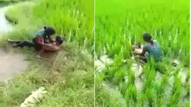 Worker sees Indian lovers who are going to have sex on the field