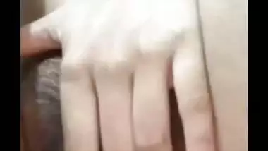 Beautiful hairy pussy rubbing on live cam by horny GF
